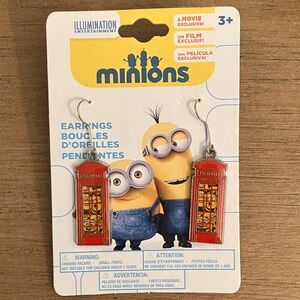 Minions Red Telephone Booth Earrings